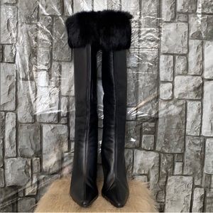 Valerie Stevens Leather/Fur Boots Women’s..Sz 7.5
